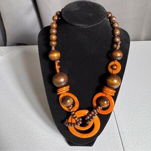 Elegant Brown and Orange Beaded Adjustable Necklace | Offers & Bundles Welcome!